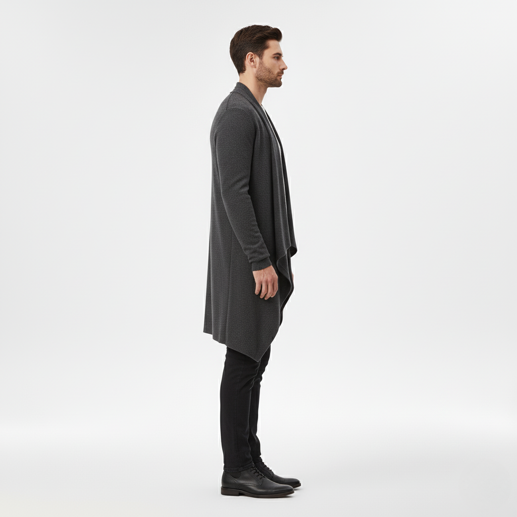 Men's Draped Knit Cardigan