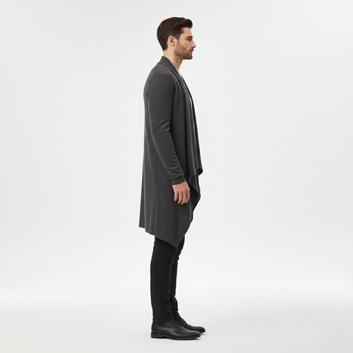Men's Draped Knit Cardigan