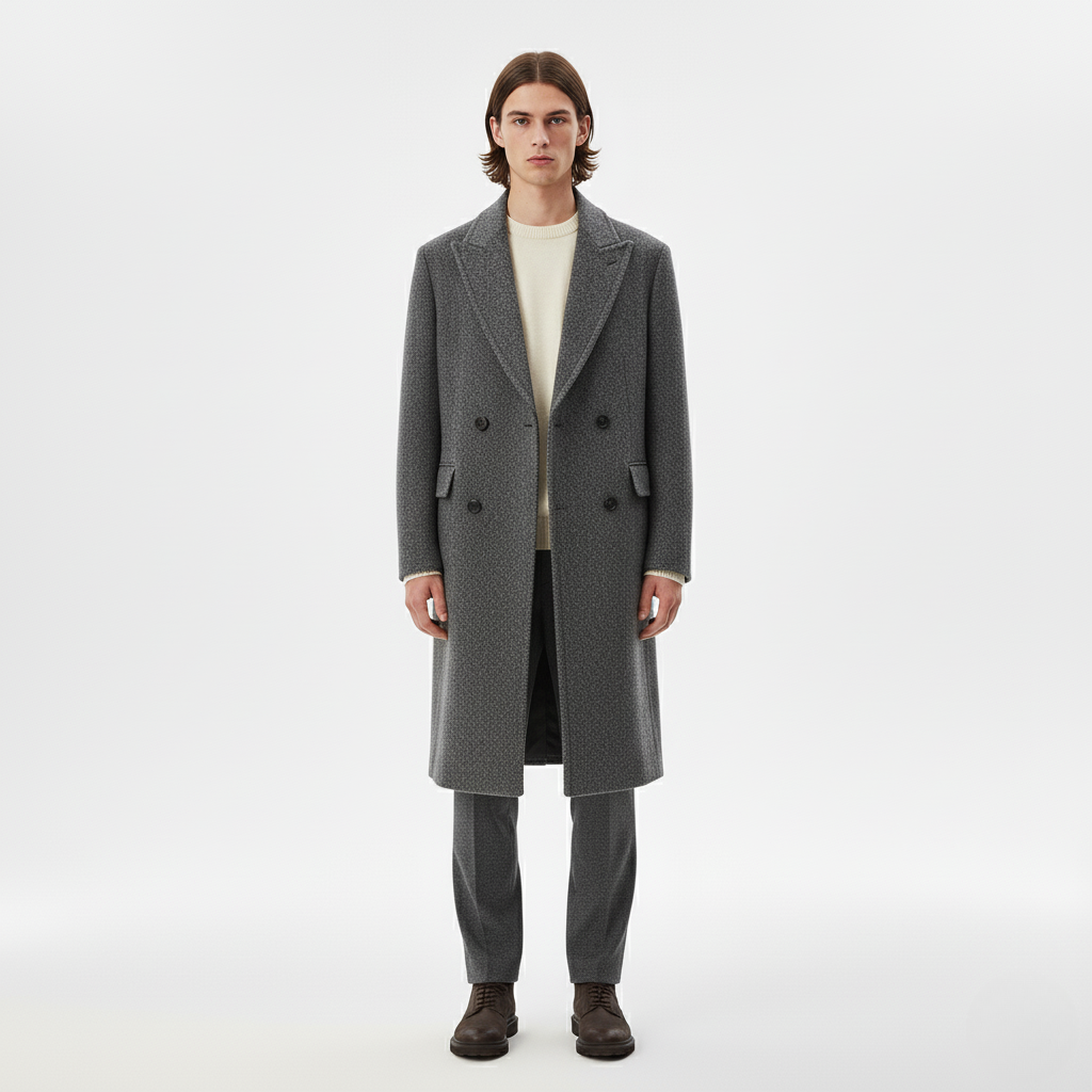 Men's Double-Breasted Overcoat