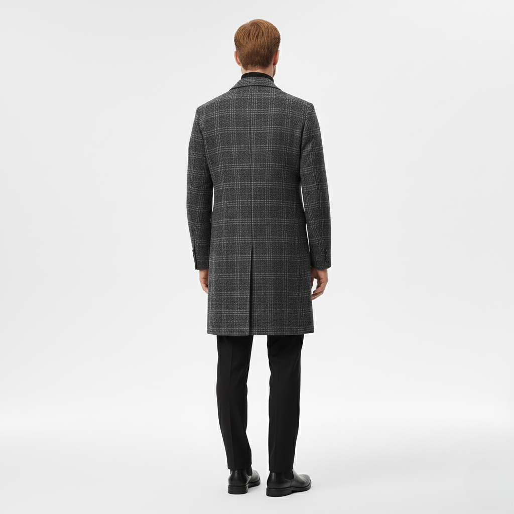 Men's Check Overcoat