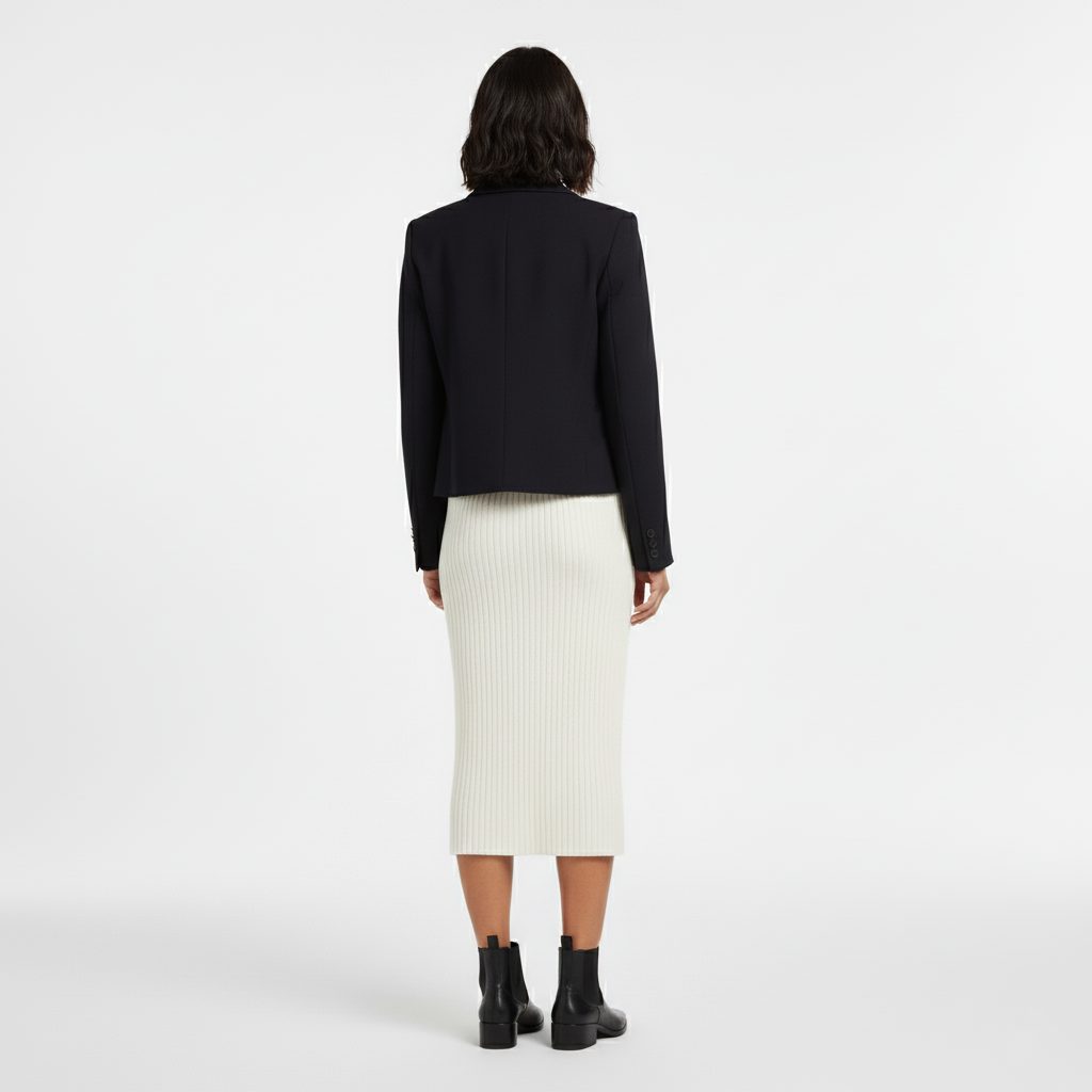 Women's Cropped Navy Blazer
