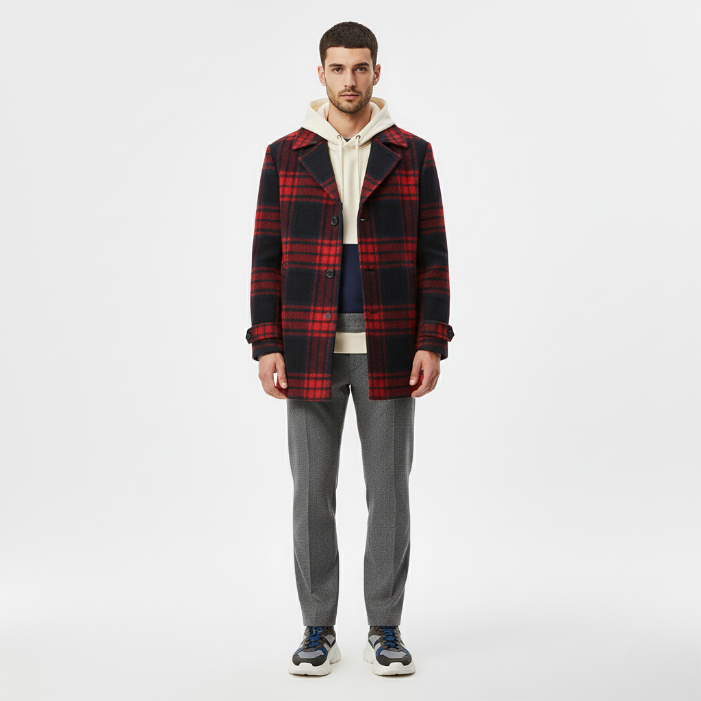 Men's Plaid Coat