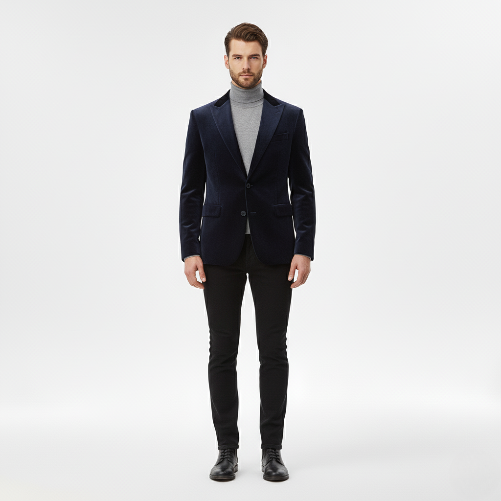 Men's Velvet-Finish Blazer
