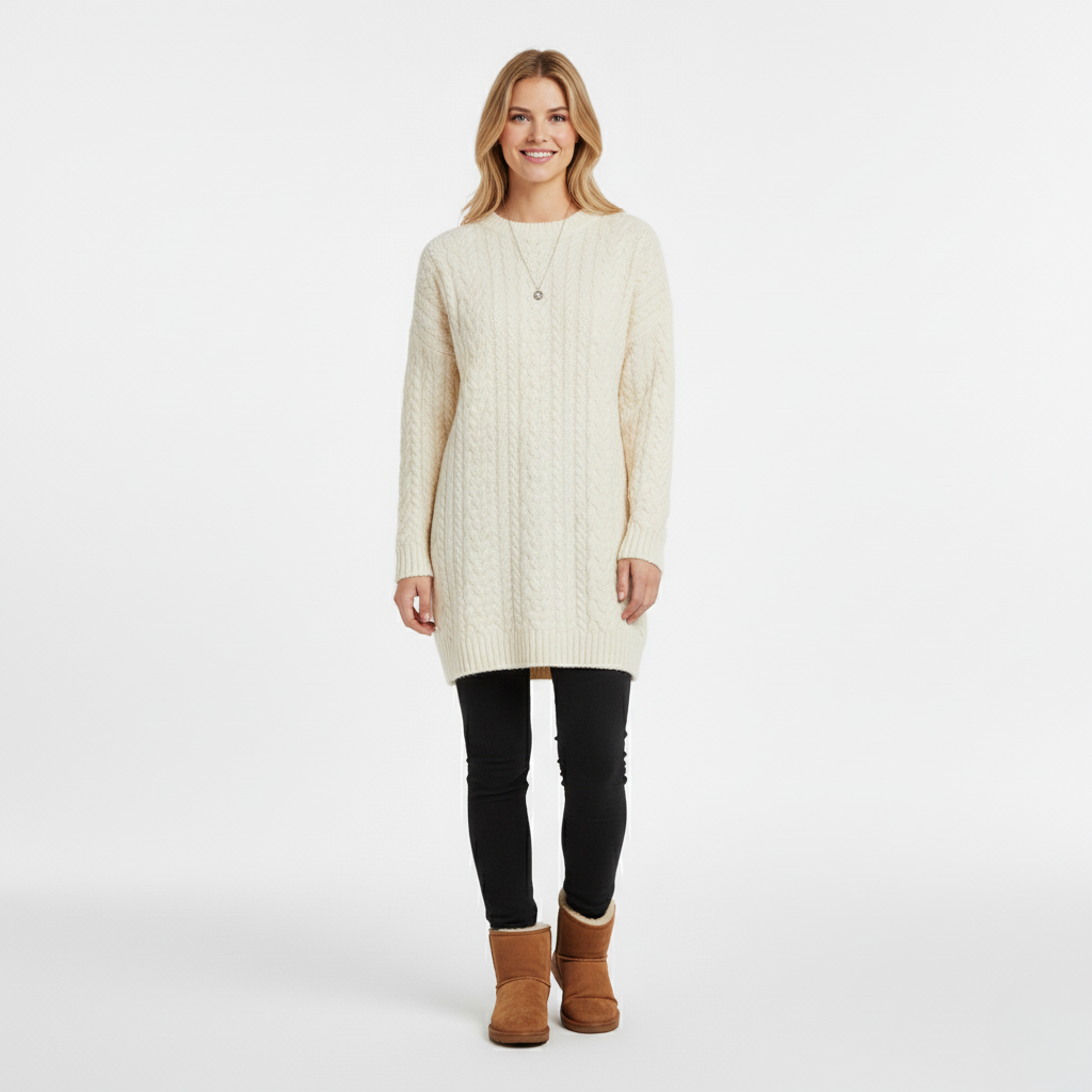 Women's Cable Knit Sweater Dress
